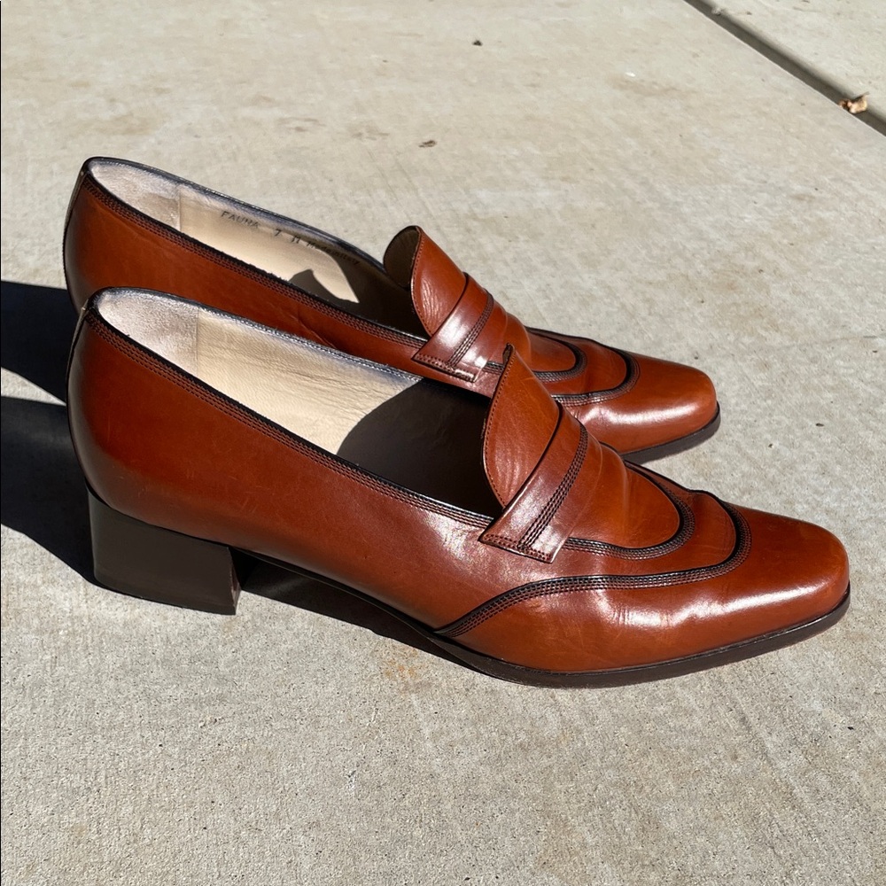 Bally Women's Chestnut Leather Loafers - Picture 4 of 7